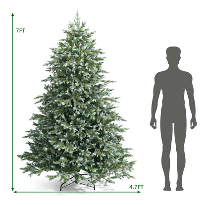 7 Feet Artificial Christmas Tree with 1260 Mixed PE and PVC Tips, lush green on Tampa Home & Garden Store