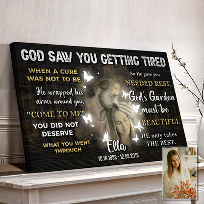 God Saw You Getting Tired Sign IV canvas in black with white text Tailored Canvases on Tampa Home & Garden Store
