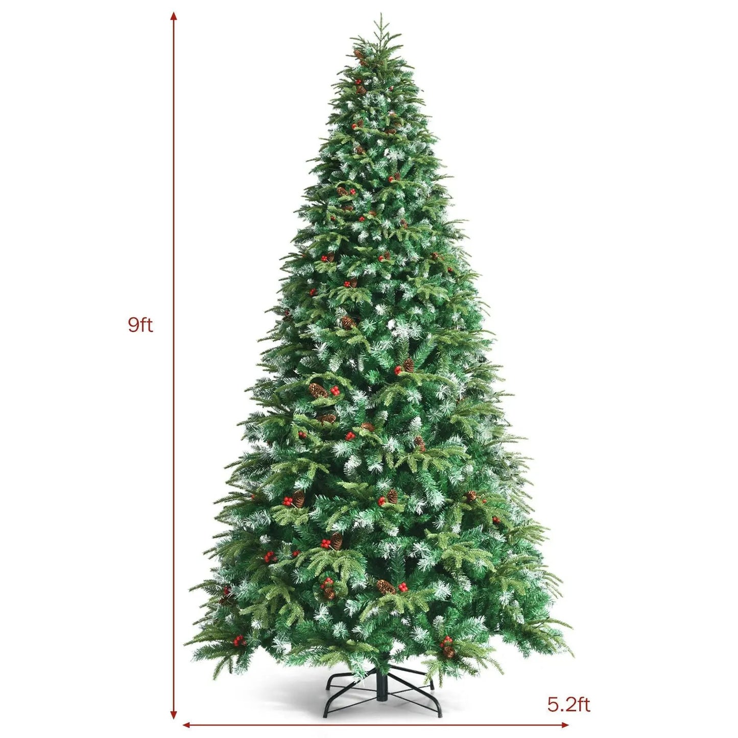 Pre Lit Snowy Christmas Hinged Tree with Lights