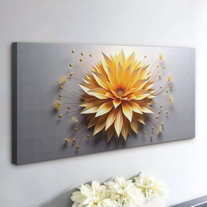 Golden Dandelion minimalist abstract canvas wall art by Tailored Canvases in metallic gold on Tampa Home & Garden Store