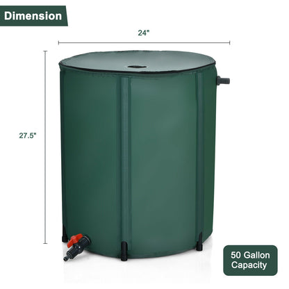 53 Gallon Portable Rain Barrel Water Collector