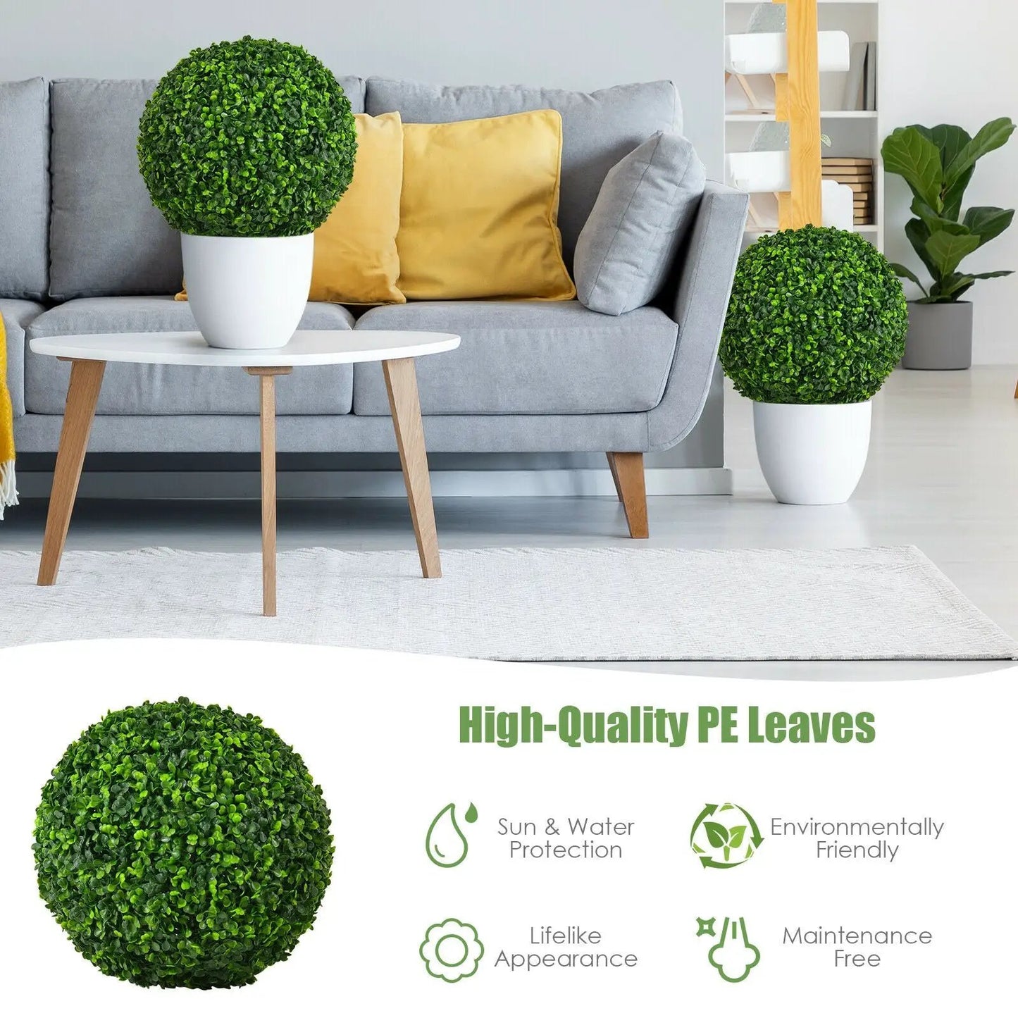 Boxwood Topiary Ball Trees Set and Outdoor Decor