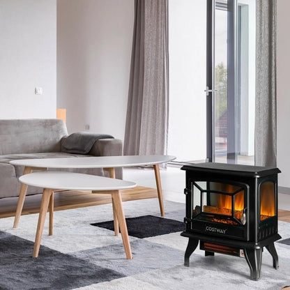 Freestanding Electric Heater with Dancing Flame