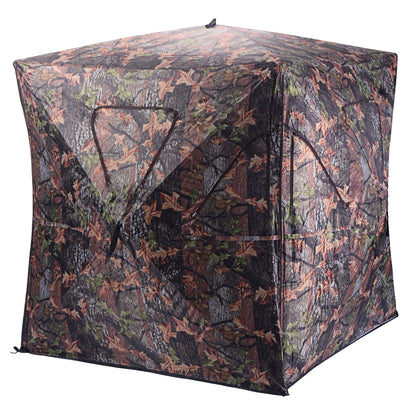 Ground hunting blind portable pop-up in woodland camo with window panels by GemGear on Tampa Home & Garden Store