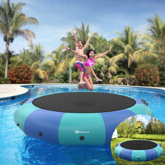15 Feet Inflatable Splash Padded Water Bouncer Trampoline-Blue - Tampa Home & Garden Store
