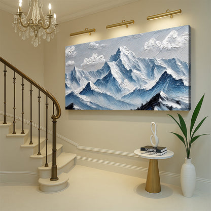 Mountain Minimalist Wall Art canvas by Tailored Canvases in blue alpine mountains on Tampa Home & Garden Store