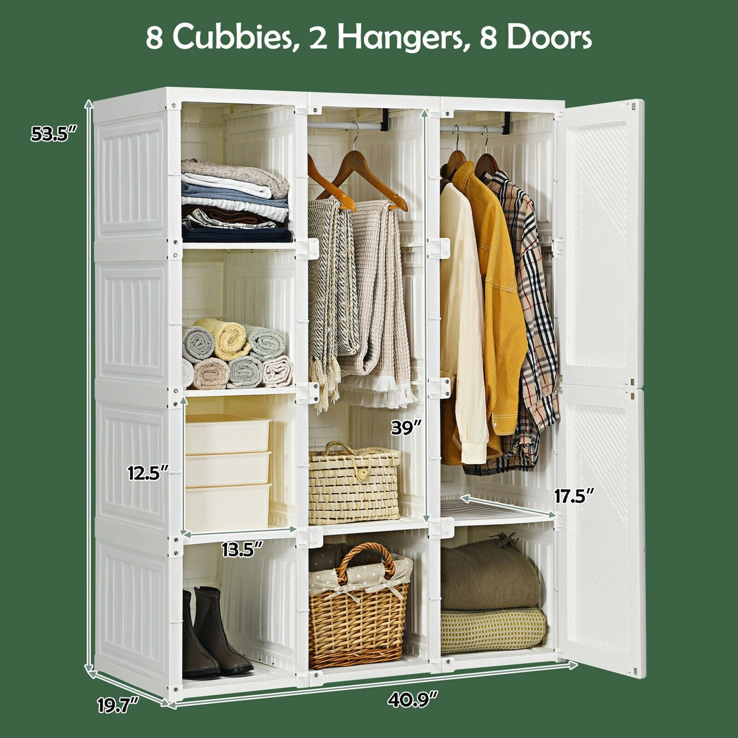 Organizador de Ropa Plegable para Armario con 8 Compartimentos