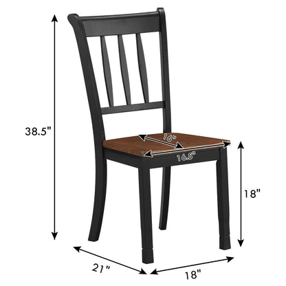 2 sillas de comedor de madera maciza con respaldo de huso Whitesburg, color negro