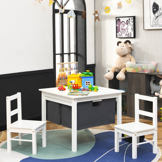 2-in-1 Kids Activity Table and 2 Chairs Set with Storage Building Block Table - Tampa Home & Garden Store