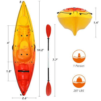 GemGear single sit-on-top kayak with detachable aluminum paddle Yellow on Tampa Home & Garden Store