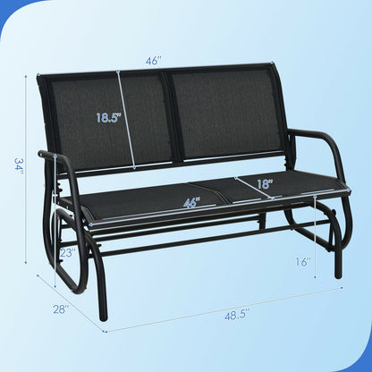 Sillón Balancín Colgante 48 Pulgadas Loveseat Mecedora Patio Trasero-Marrón