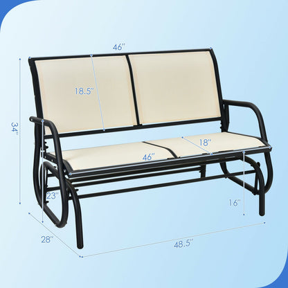Sillón Balancín Colgante 48 Pulgadas Loveseat Mecedora Patio Trasero-Marrón