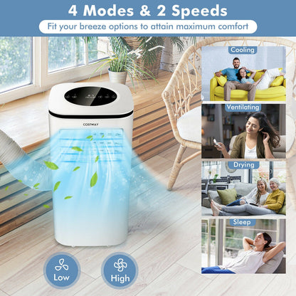Acondicionador de aire portátil 3 en 1 de 9000 BTU con ventilador y deshumidificador - Blanco