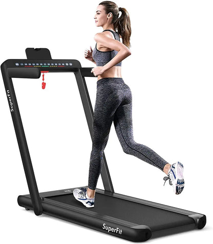 2-in-1 Electric Folding Treadmill For Home Fitness
