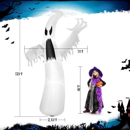 12 ft DirectDeals Halloween Inflatable Ghost with LED Lights white ghost yard decor on Tampa Home & Garden Store