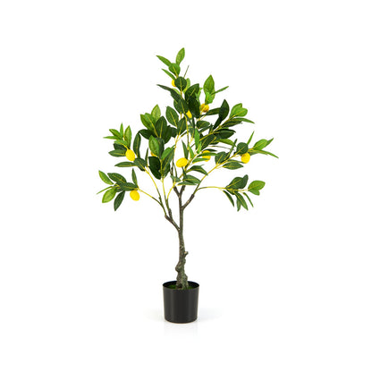 Limonero artificial de 2.6/4/5.2 pies de altura, planta de limón sintética con frutos de limón, 2.6 pies