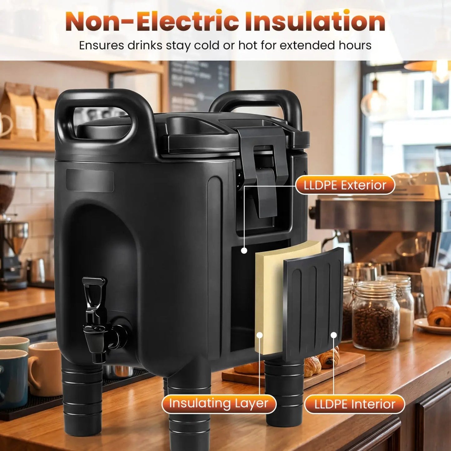 4 Pack Insulated Beverage Dispensers with Handles