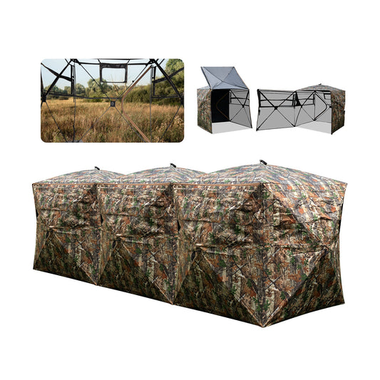 2-6 Person Side-by-Side Hunting Blind camouflage ground blind see-through panels GemGear on Tampa Home & Garden Store