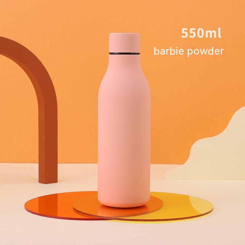 Pink stainless steel thermos bottle, 550ml, leakproof BPA free on Tampa Home & Garden Store