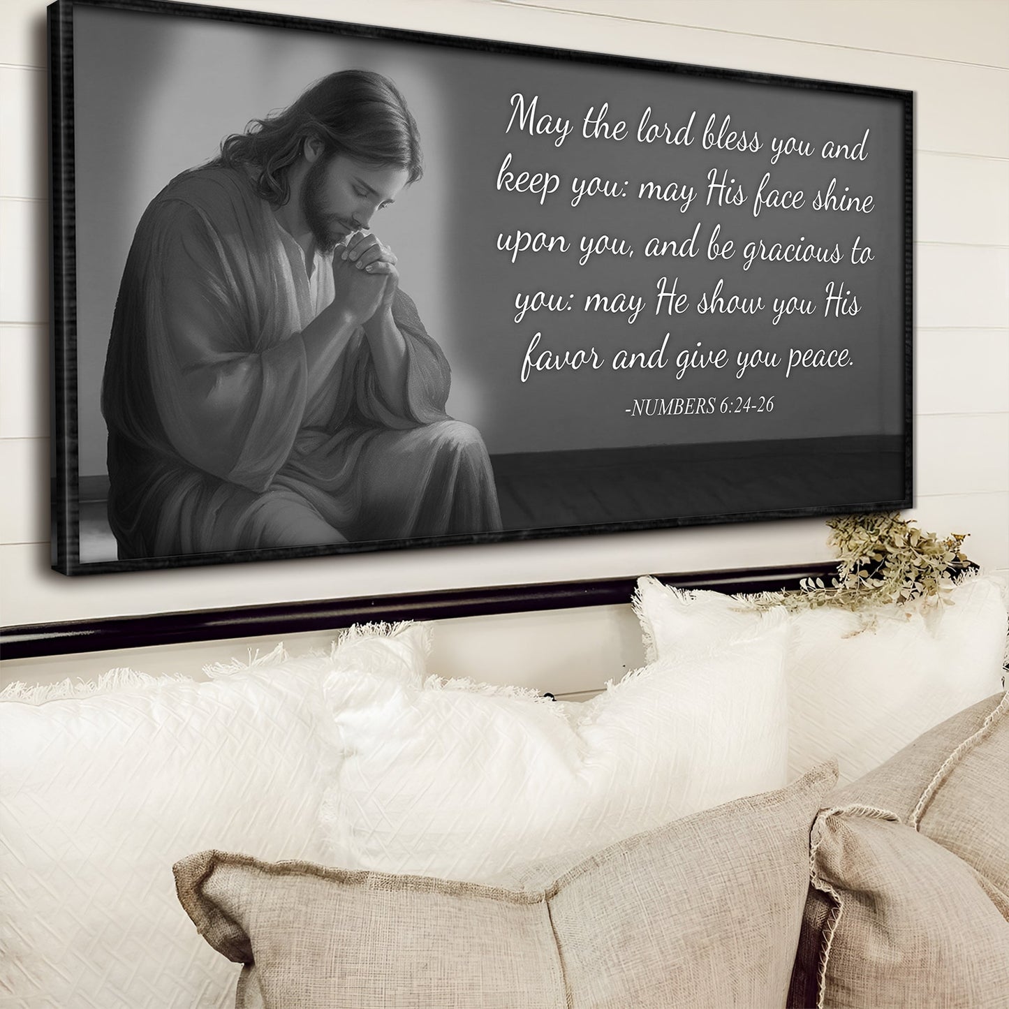 Tailored Canvases crafting canvas sign III with praying figure and verse Numbers 6:24-26 on Tampa Home & Garden Store
