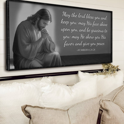 Tailored Canvases crafting canvas sign III with praying figure and verse Numbers 6:24-26 on Tampa Home & Garden Store