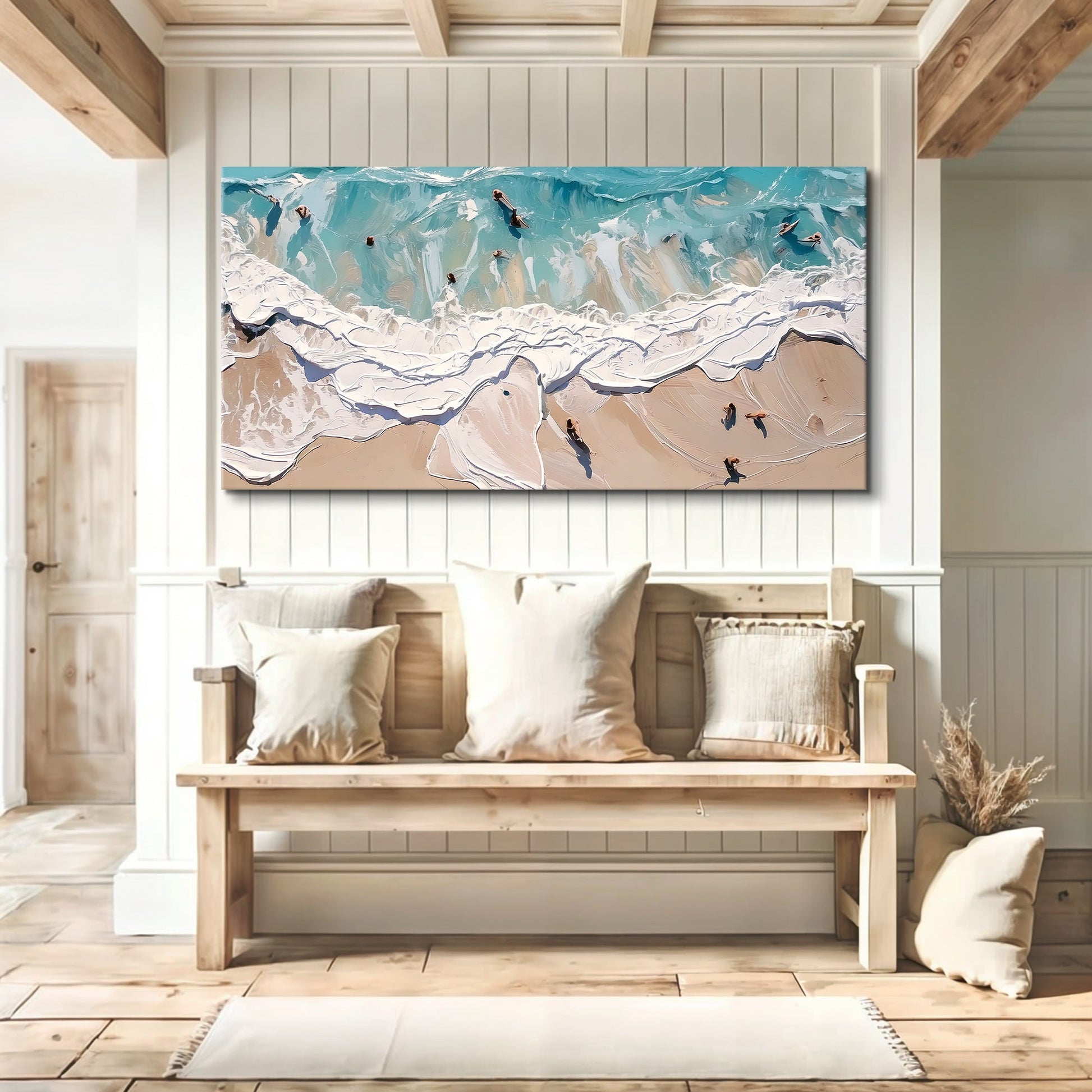 Beach Days Wall Art XV canvas turquoise sea with sandy shore by Tailored Canvases on Tampa Home & Garden Store