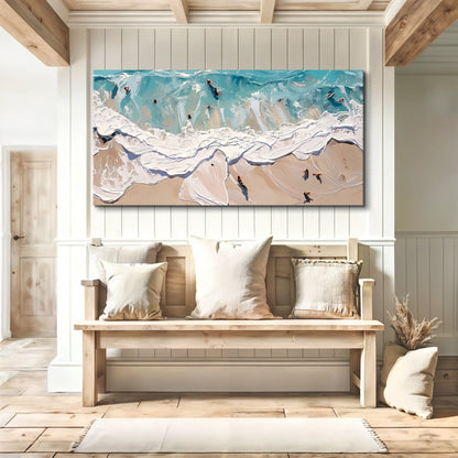 Beach Days Wall Art XV canvas turquoise sea with sandy shore by Tailored Canvases on Tampa Home & Garden Store