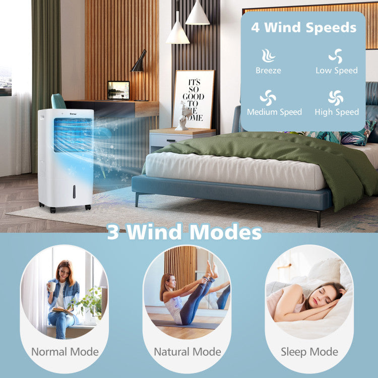 Enfriador de aire 3 en 1: ventilador y humidificador con control remoto