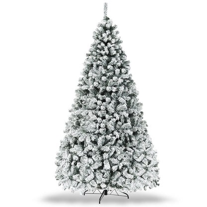 Árbol de Navidad artificial de bisagras con nieve, preiluminado, de primera calidad - 1,83 m