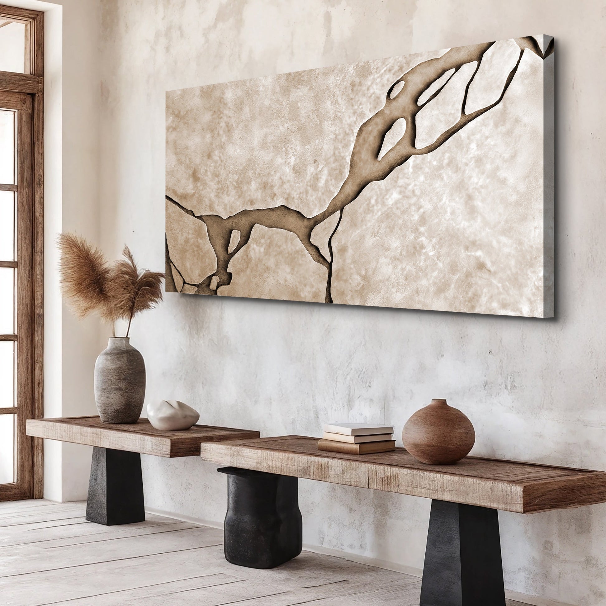 Muddy Abstract Wall Art canvas beige-brown abstract design Tailored Canvases Crafting Canvas on Tampa Home & Garden Store