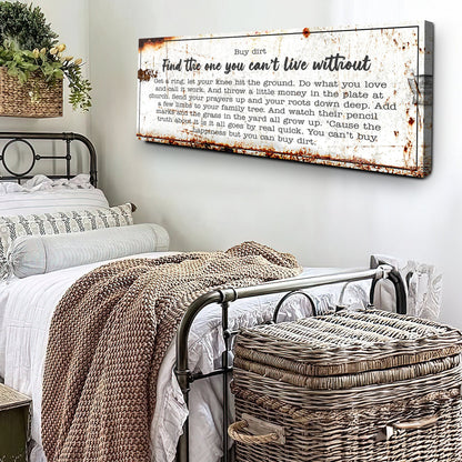 Canvas family sign Find The One You Can't Live Without with distressed white rustic background on Tampa Home & Garden Store