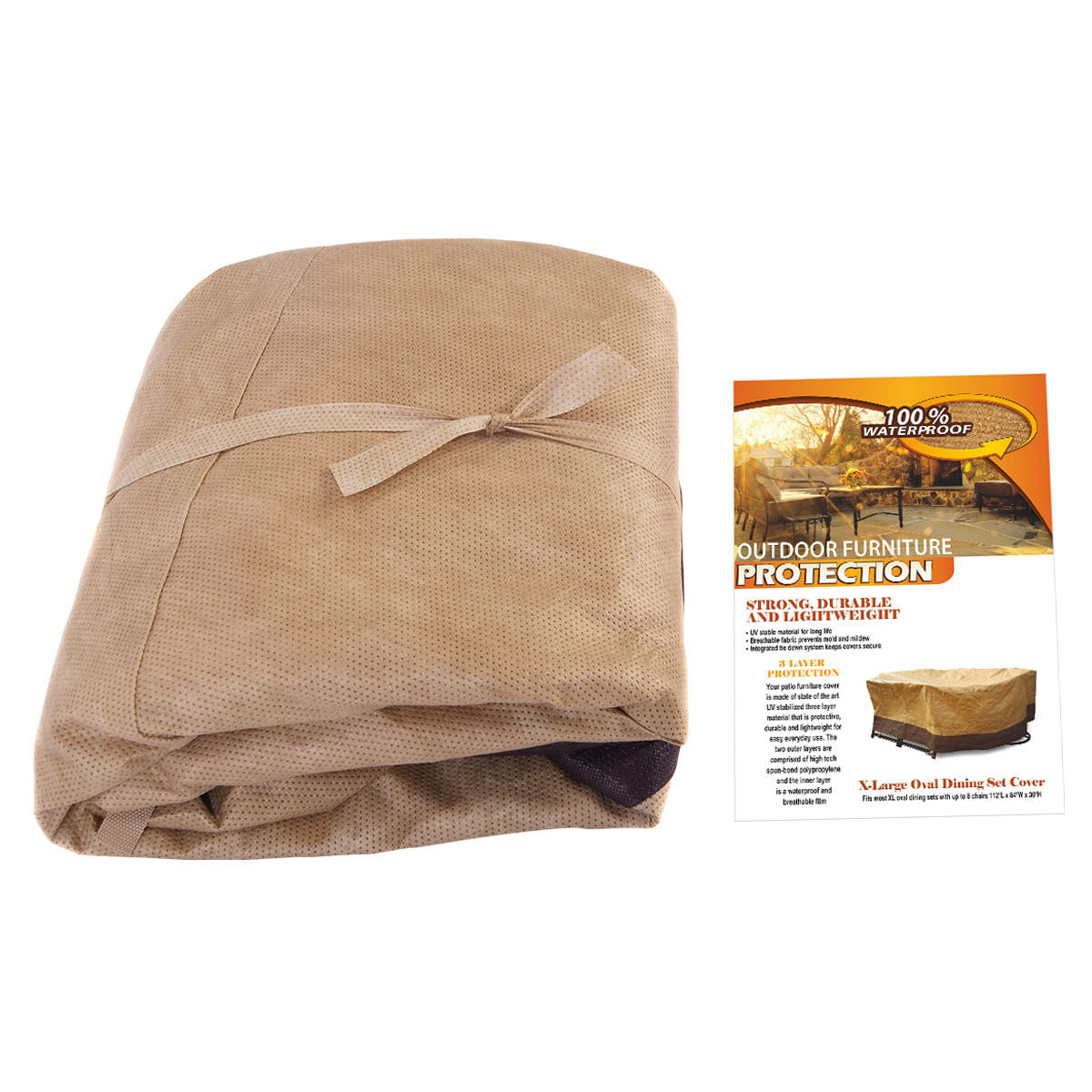 Cubierta impermeable para mesa de jardín ovalada/redonda de 72 pulgadas