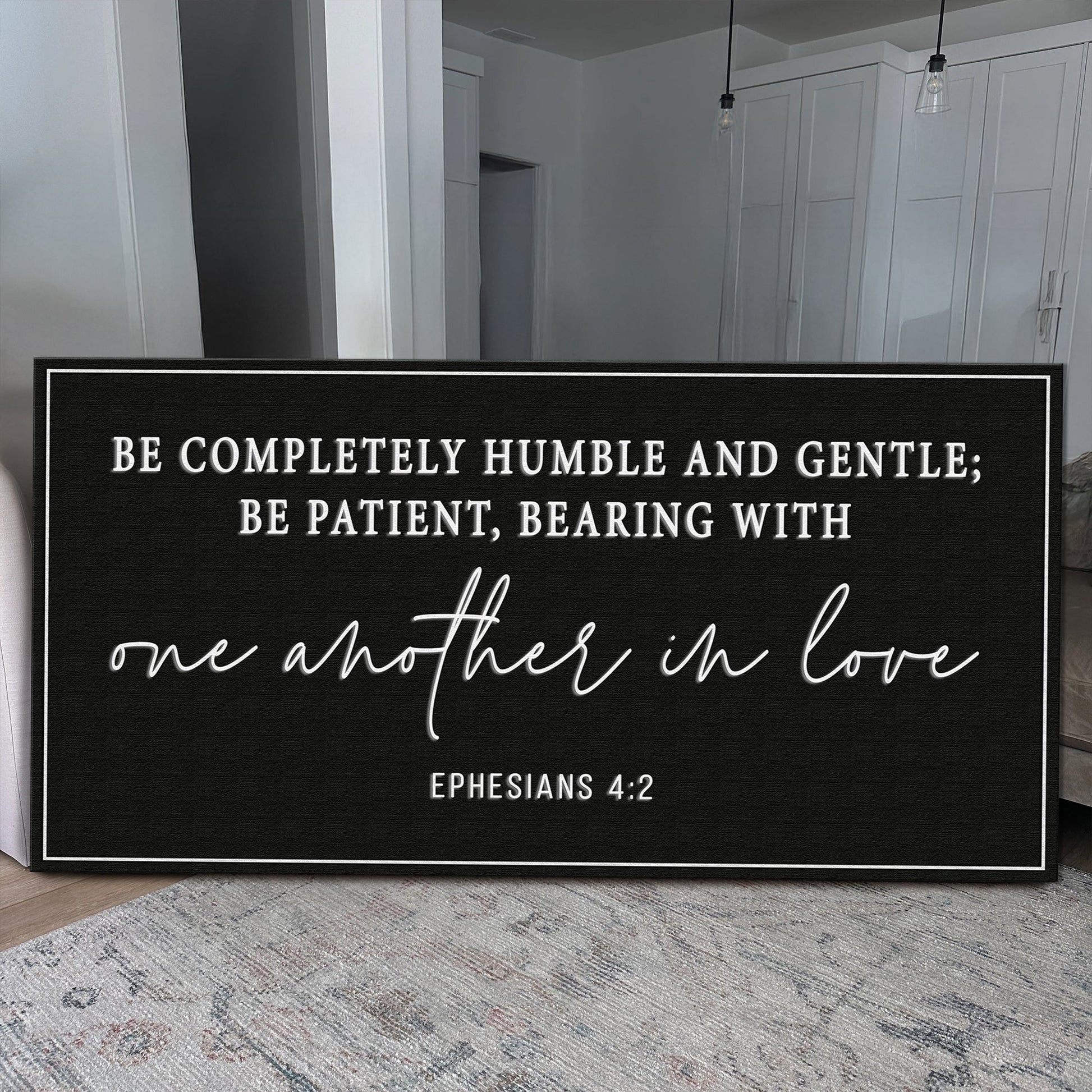 Faith sign canvas with white text on black background by Tailored Canvases on Tampa Home & Garden Store