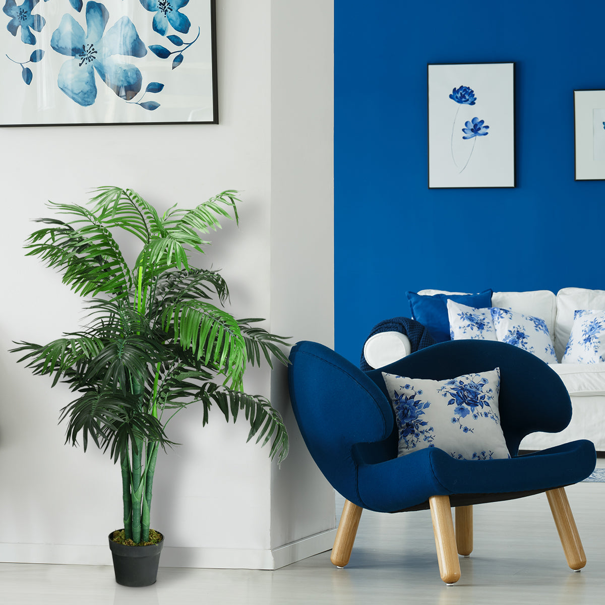 Palmera Areca Artificial de Seda de 3.5 Pies con Cesta