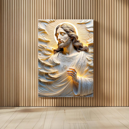 Faith Over Fear Sacred Serenity Faith Wall Art canvas by Tailored Canvases with golden halo on Tampa Home & Garden Store