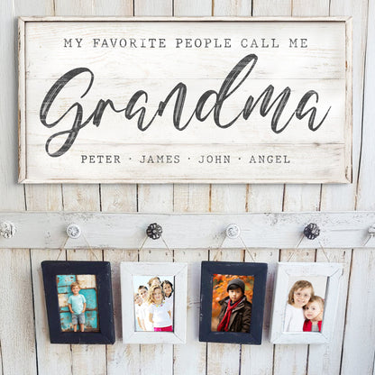 Grandma sign II canvas by Tailored Canvases with distressed white wood backdrop craft decor on Tampa Home & Garden Store