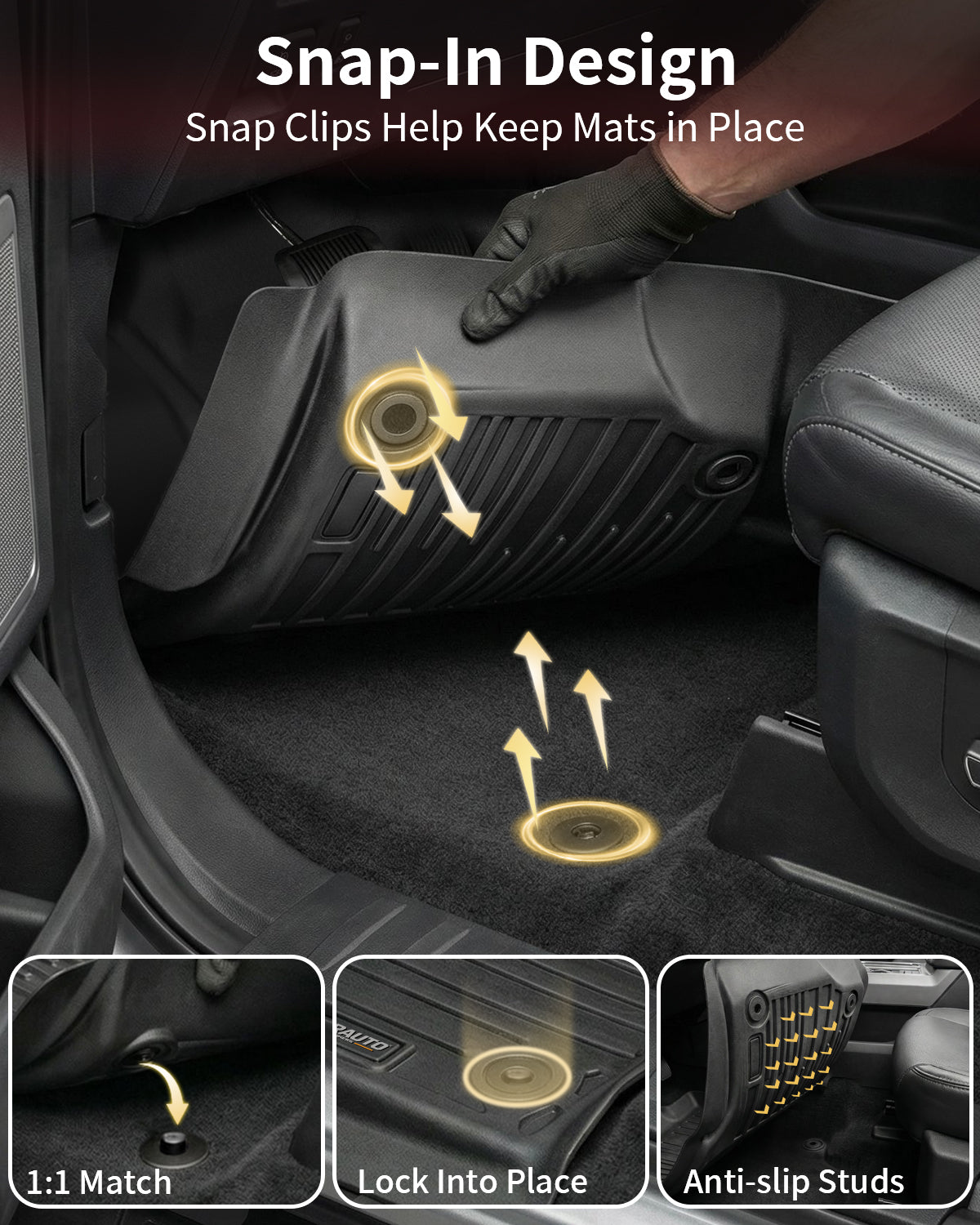 Umbrauto custom fit floor mats for Ford F-150 SuperCab, all-weather TPE, front & rear on Tampa Home & Garden Store