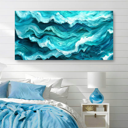 Blue Ocean Coastal Wall Art III canvas by Tailored Canvases turquoise waves, crafting canvas on Tampa Home & Garden Store