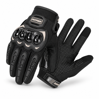 BikerZoneZ Summer Breathable Touch Screen Motorcycle Gloves with knuckle protection, black on Tampa Home & Garden Store