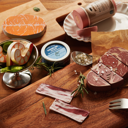 Tiny Land Organic Meat & Seafood Pack play food set with assorted faux meats on Tampa Home & Garden Store