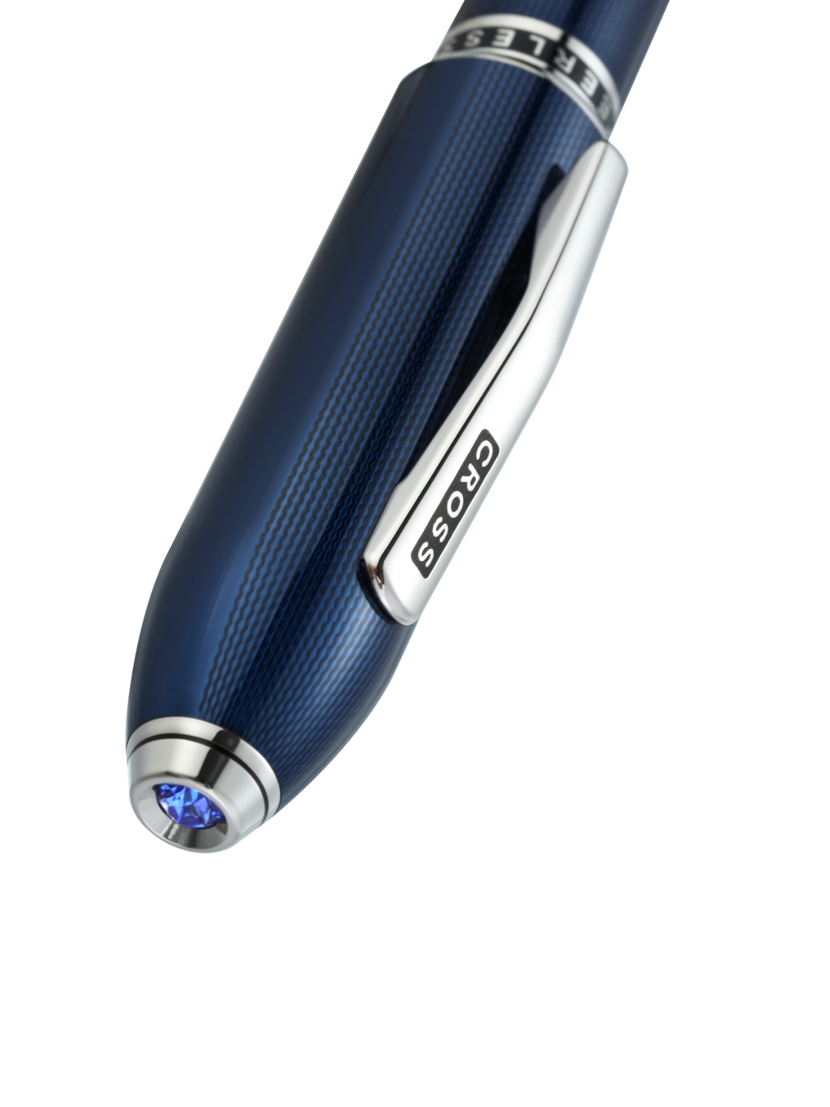 Peerless Cobalt Blue Diamond Pattern Rollerball Pen with Swarovski Crystal and Chrome on Tampa Home & Garden Store