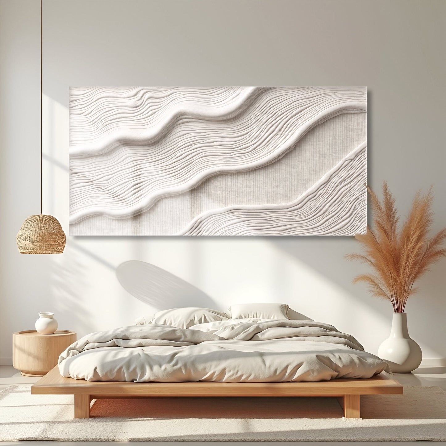 Ivory Abstract Wall Art II canvas by Tailored Canvases, crafting canvas with wavy relief on Tampa Home & Garden Store