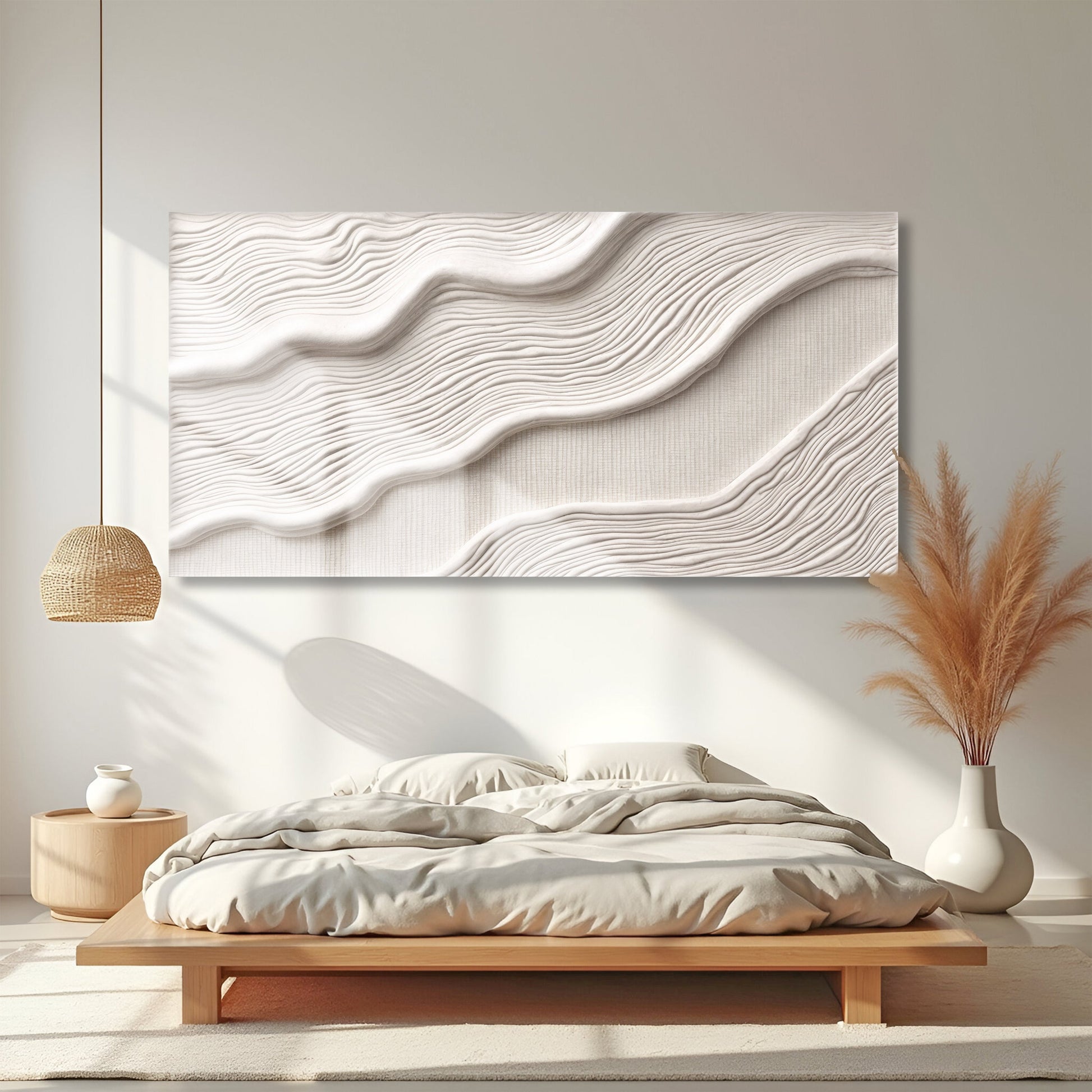 Ivory Abstract Wall Art II canvas by Tailored Canvases, crafting canvas with wavy relief on Tampa Home & Garden Store