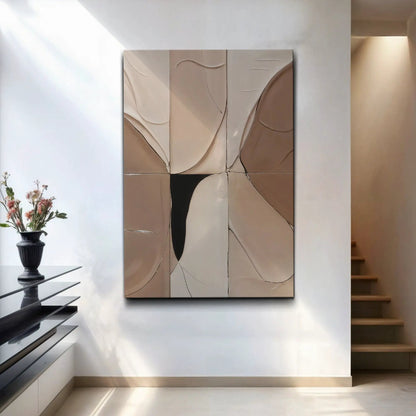 Neutral Abstract Boho Wall Art canvas by Tailored Canvases, beige multi-panel crafting canvas on Tampa Home & Garden Store