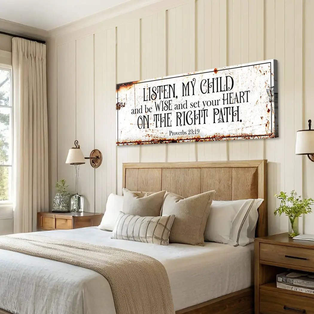 Canvas faith sign II Be Wise and Set Your Heart on the Right Path by Tailored Canvases on Tampa Home & Garden Store