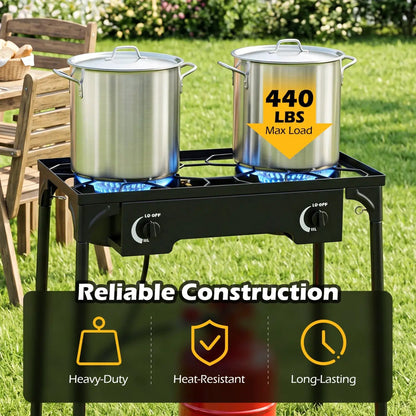 Two Burner Propane Stove With Regulator BTU
