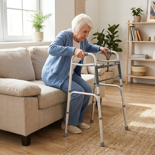 2-Button Folding Walker Lightweight with 7-Level Adjustable Height - Tampa Home & Garden Store