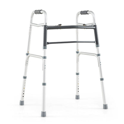2-Button Folding Walker Lightweight with 7-Level Adjustable Height