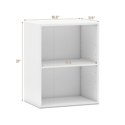2-Cube Bookcase Floor Standing Open Bookshelf with 5-Position Adjustable Shelf