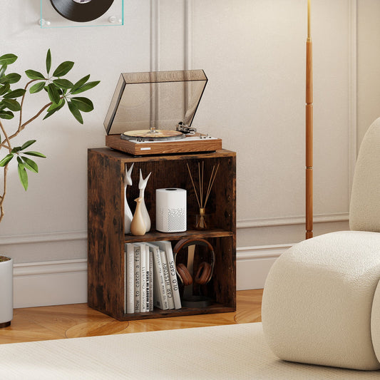 2-Cube Bookcase Floor Standing Open Bookshelf with 5-Position Adjustable Shelf - Tampa Home & Garden Store
